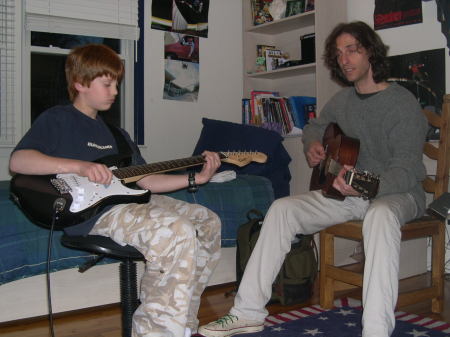 Adam Lieb jamming with my son