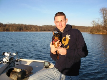 Bobby and Peanut on the lake