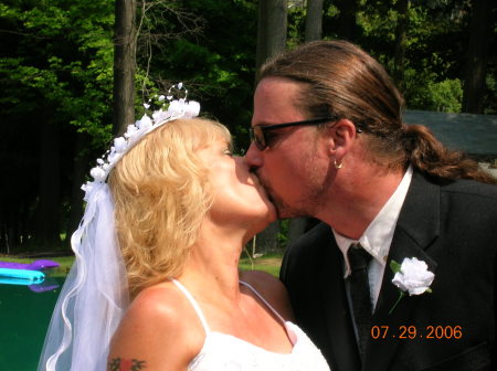 First kiss as man and wife