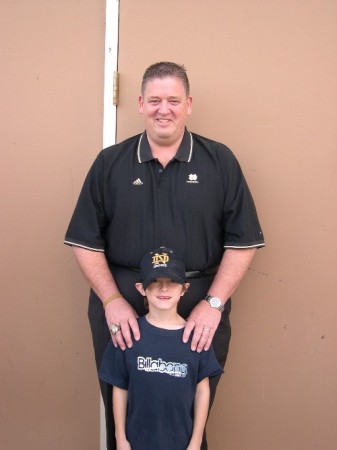 My son Josh with ND head football coach, Charlie Weis