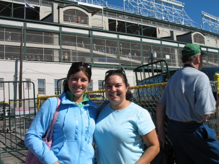 My sister Lizzy and I at the cubs game Aug. 2006