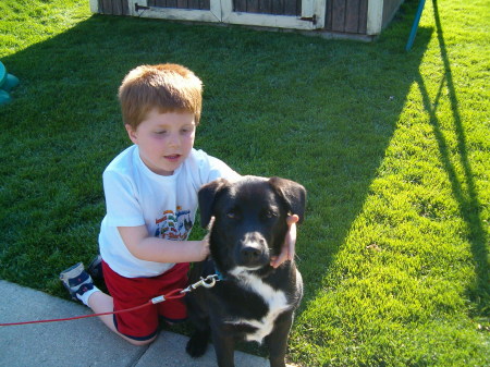 My son Mike and our dog Jones