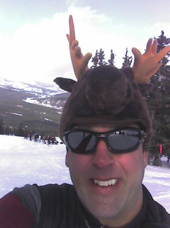 Skiing with my moose hat