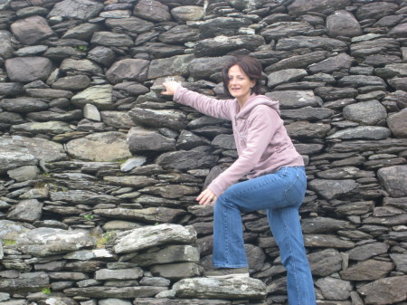 climbing around on a fort in Ireland