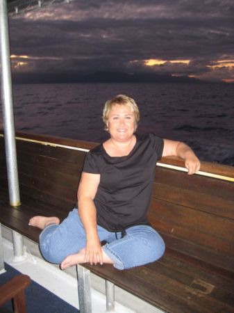 chilling on the boat on the Great Barrier Reef