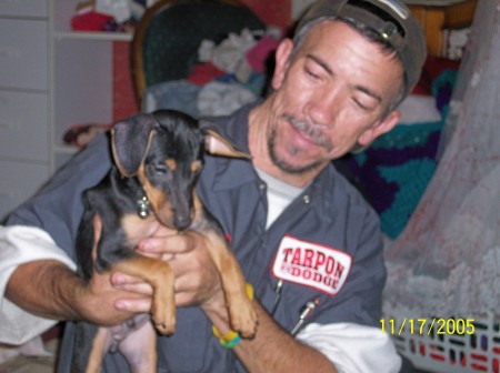 Robert, my husband and my puppy, Shaq