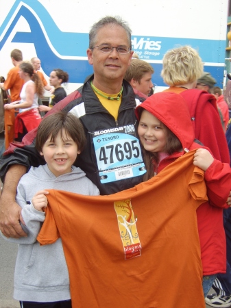 Ray and our children after Bloomsday, 2006.