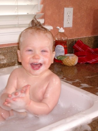 Tyler in the sink when he was a lil' guy!
