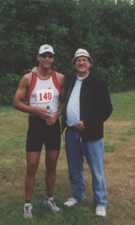 Theo and Son Eddie after a Triathlon, 2002