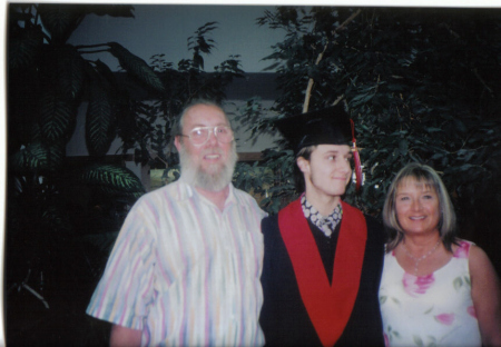 Me, my son, Andrew and husband Ross at his grad ceremony from Kelvin 2004