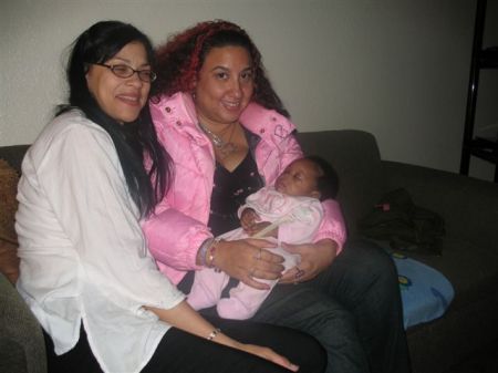 My sister, Pilar, me and her grand-daughter