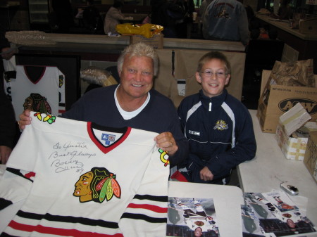 Austin meets Hockey Legend Bobby Hull - Chicago 04/05