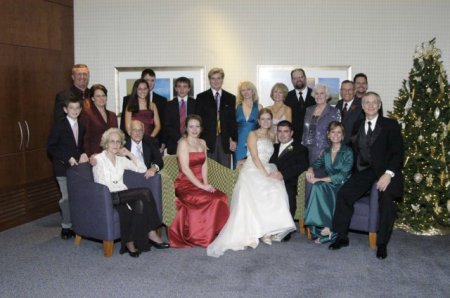 Wife's family photo at youngest daughter's wedding Dec 2005