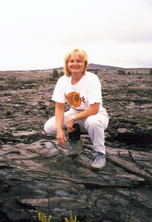 Jan on Lava Field, Big Island, Hawaii, summer 2004