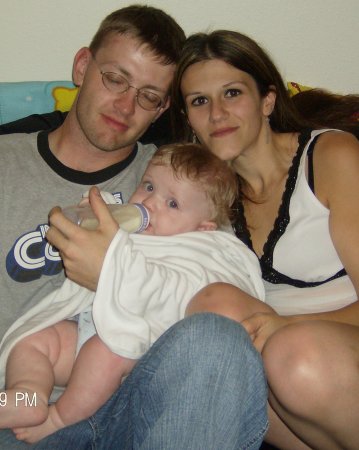 My husband, me, and our baby boy