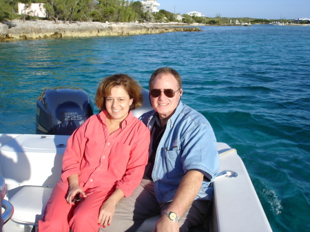 Carl & Jan after landing Stancil Cay