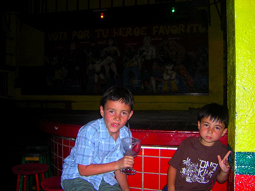 The Two Boys at Se��or Frog's in Ixtapa