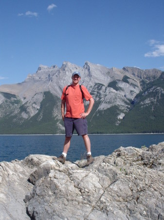 Hiking at Spray Lake, East of Canmore, Canada.