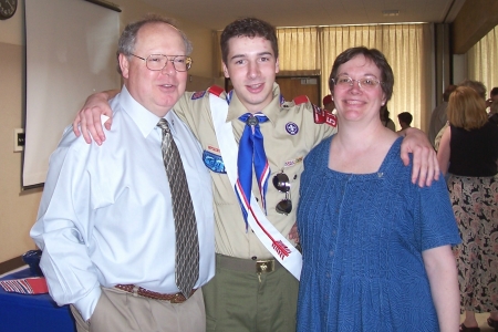Sam - Denise - and our Eagle Scout John  6-05