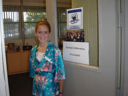 Rachel as 'Principal of the Day' on Halloween, 2006