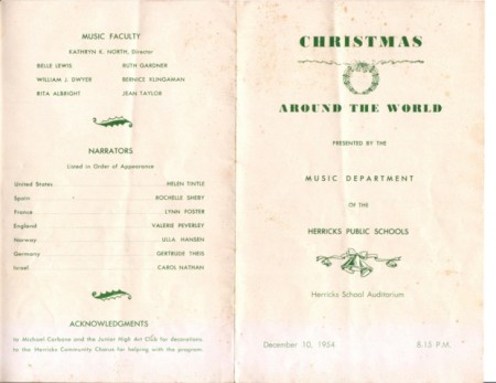 Herricks Christmas Music Program, 1954
