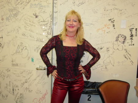 RH,  Keyboard Babe, in the Gals' dressing room