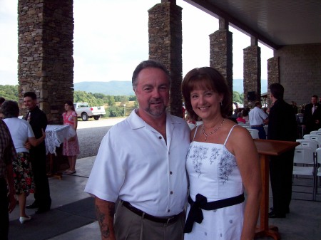 My husband and I in the Blue Ridge Mountains for a wedding