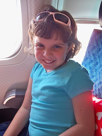 Rebekah's first plane ride