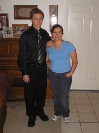 my 15 yr.old & I on his homecoming eve!!