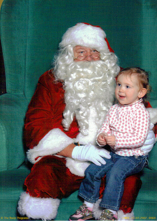 Elizabeth Victoria "Evie" & Santa, Christmas 2007