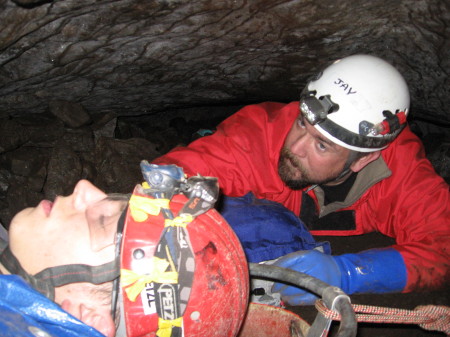 Cave rescue training in Canada, August 2006