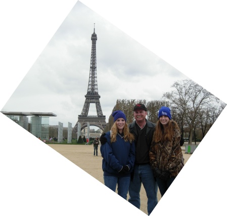 Eiffel Tower with girls