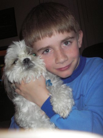 My 10 year old Son Riley and "wilson"