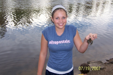 Tawsha playing with crawfish!!