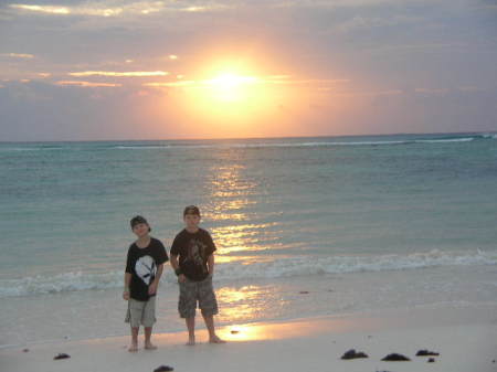 My boys- sunrise in Mexico 2006