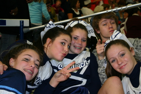 Alicia and friends at cheer competition