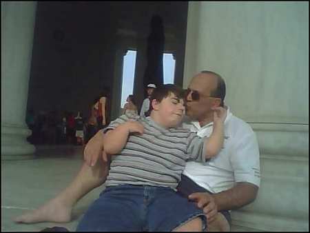 At the Jefferson Memorial with my "little guy"