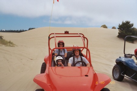 June '05-Driving the dune buggy at the Oregon Coast