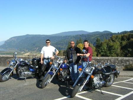 Chris and friends on a ride in the Gorge