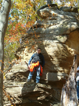 Garrett at the big rock