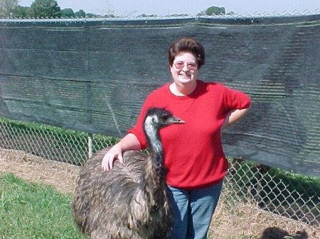 Myra & one of the emu