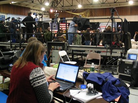 From the press table at Edwards event in Portsmouth