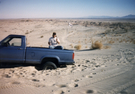 Me stuck in the desert in my old Ranger