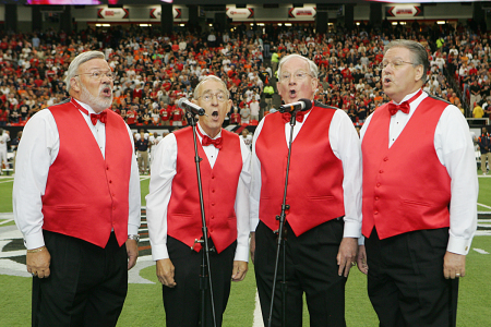 Good Time Singers perform National Anthem