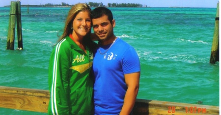 cassie and i in the bahamas on our honeymoon