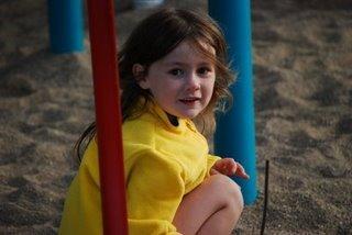 tara playing in the sand