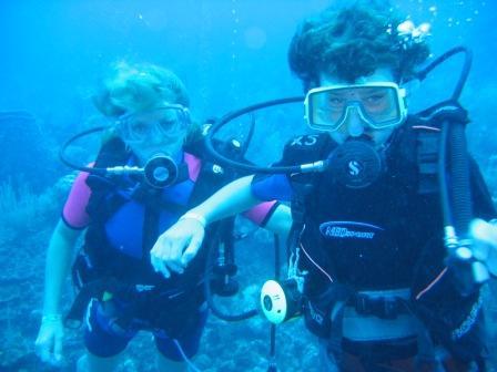 diving with my son, Ben