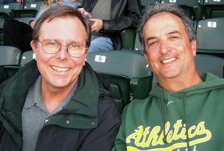 At the A's game with classmate Sean Bleck