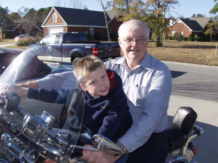 Josh and paw paw on the Harley 11 06