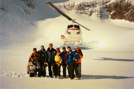 More heli skiing, glacier in British Columbia